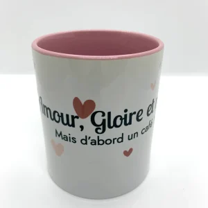 Mug « Amour, Gloire et rosé… mais d’abord un café »