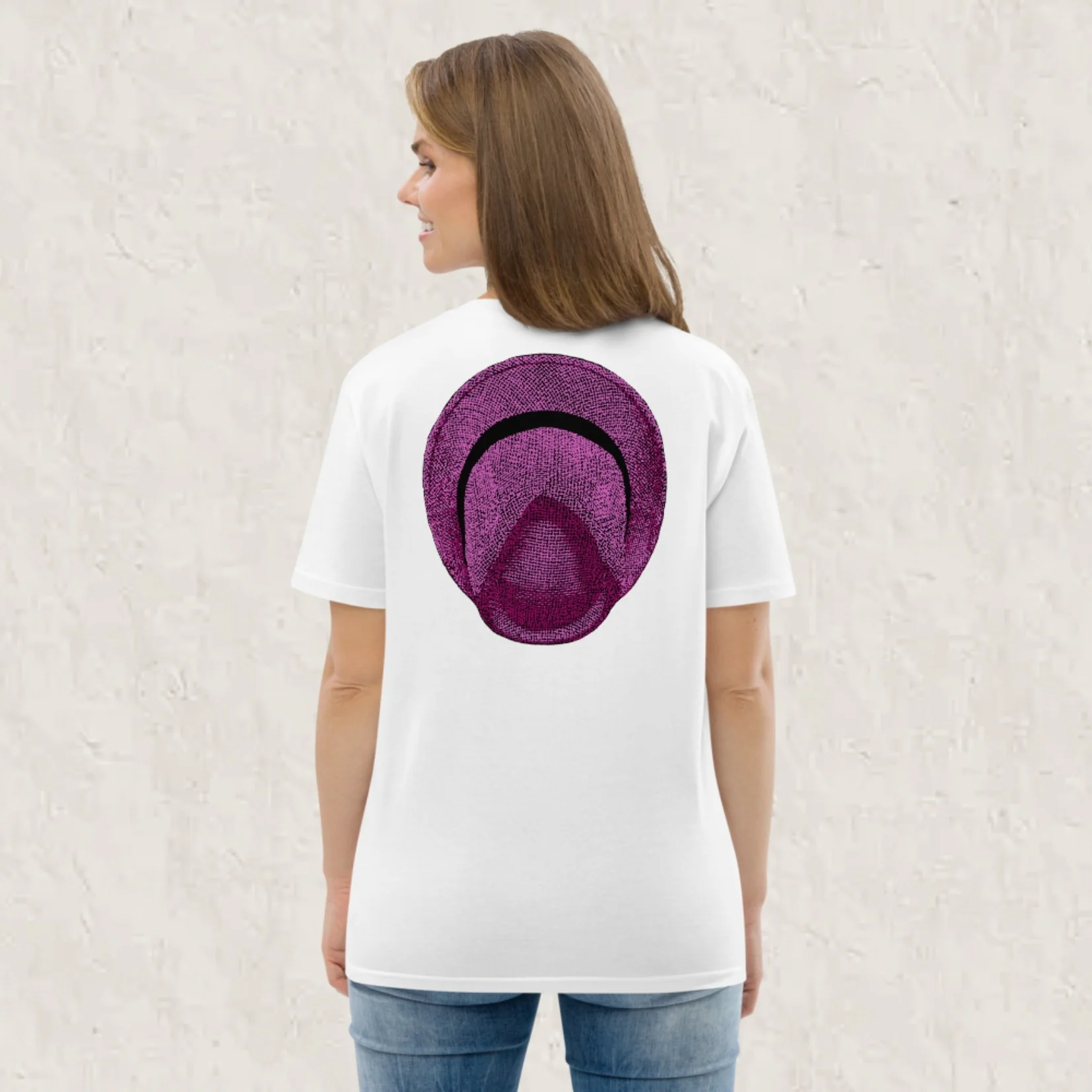 T-shirt unisexe en coton biologique - Le Chapeau Panama rose – Image 5