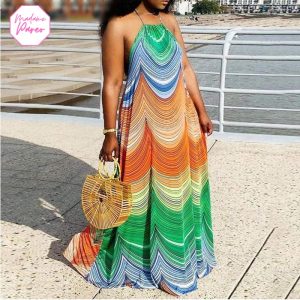 Robe paréo aux motifs africains