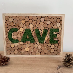 Tableau en bouchons de liège et mousse végétale « Cave »