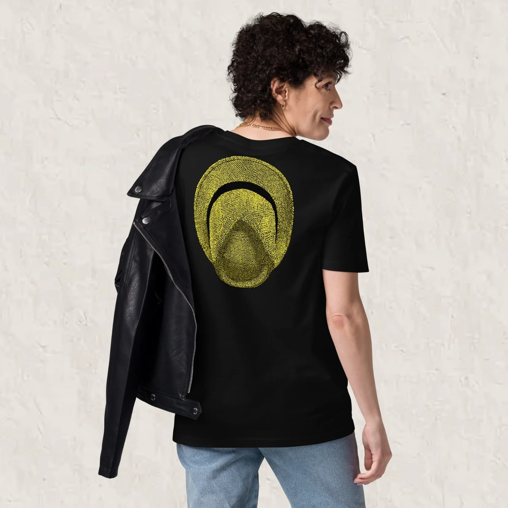 T-shirt unisexe en coton biologique - Le Chapeau Panama jaune – Image 5