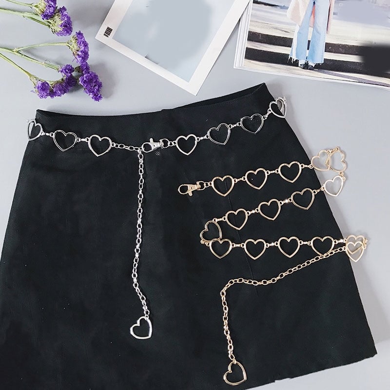 Ceinture chaîne en forme de cœur pour femme – Image 3