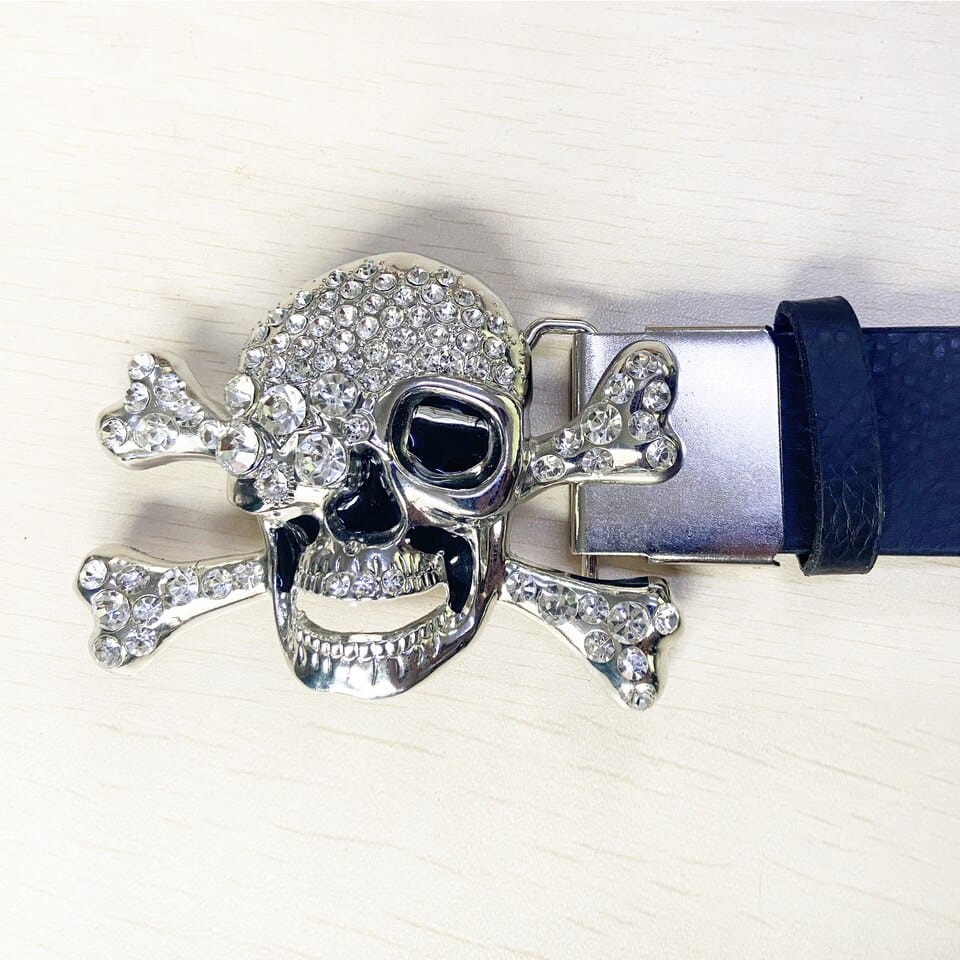 Ceinture en PU avec tête de mort pour hommes – Image 8