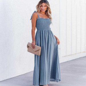 Longue Robe Bohémienne à Col Carré