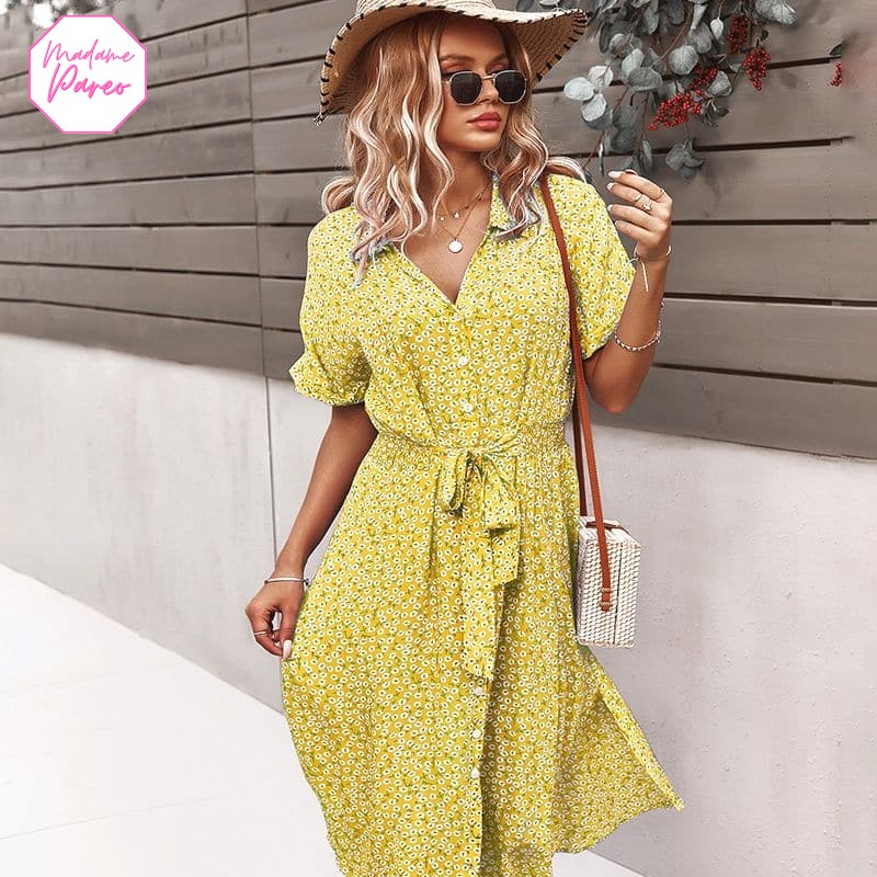 Robe Chemise Bohémienne à Manches Courtes – Image 4