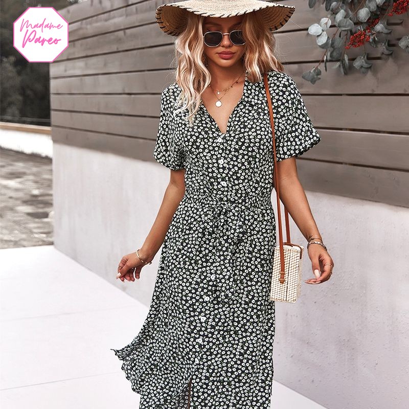 Robe Chemise Bohémienne à Manches Courtes – Image 2