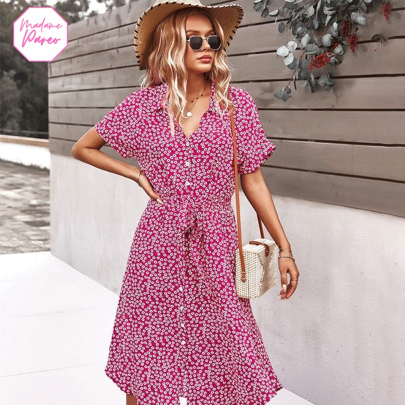 Robe Chemise Bohémienne à Manches Courtes – Image 6