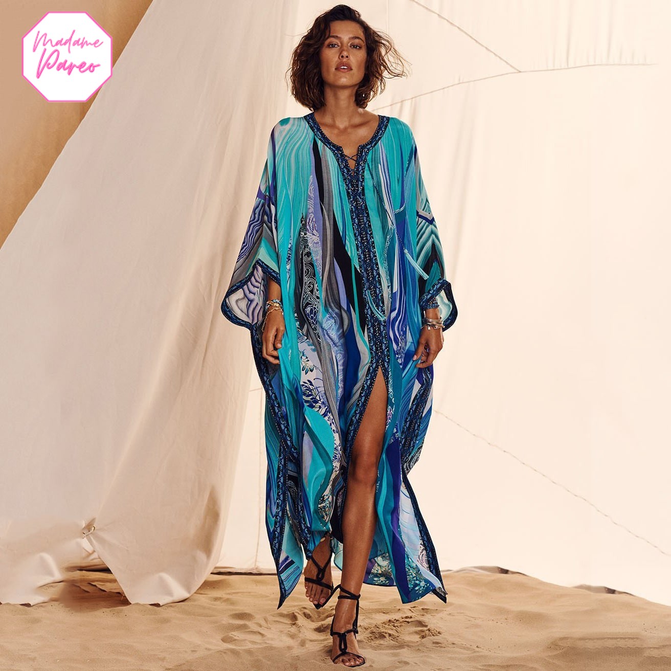 Robe de Plage Fendue Style Ethnique – Image 2