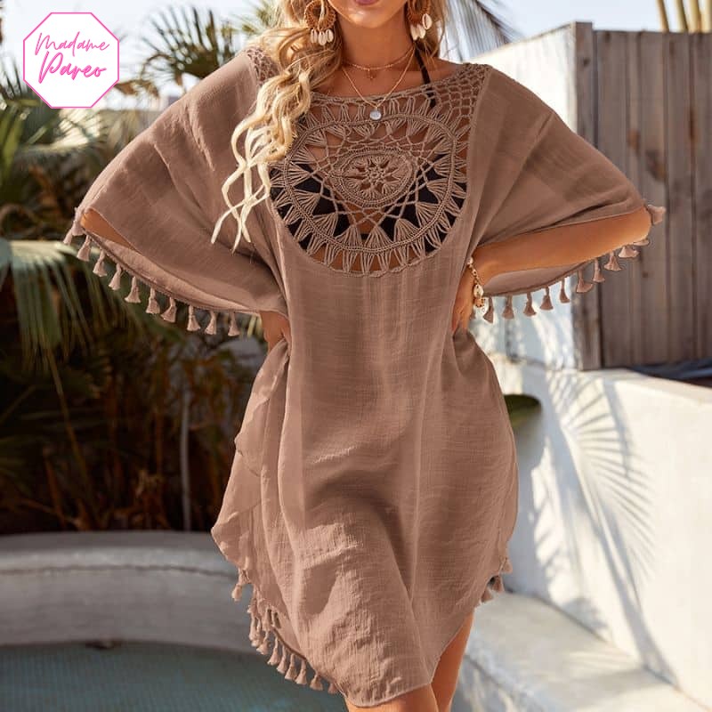 Robe de plage unie au motif attrape rêve – Image 5