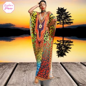 Robe paréo africain imprimé coloré