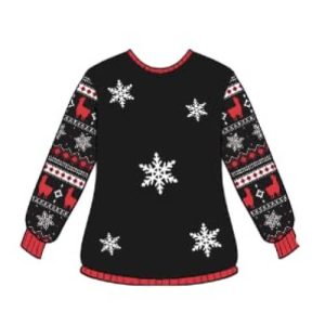 Alpaga Lumineux – Pull de Noël Noir à LED pour Enfants – Pull Moche de Noël