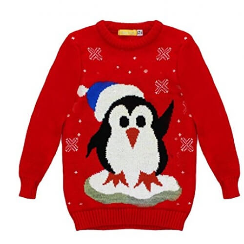 Baby Freeze – Pingouin Saluant – Pull Noël Enfant – Image 2