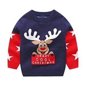 Baby loves Rodolphe – renne, « Crazy cool Christmas » -Pull de Noël Enfant / Bébé