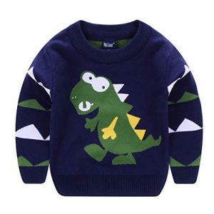 Baby T Rex de Noël – t-rex, bébé, bleu -Pull de Noël Enfant / Bébé