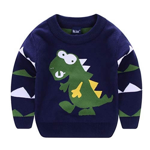 Baby T Rex de Noël – t-rex, bébé, bleu -Pull de Noël Enfant / Bébé