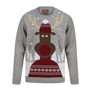 Bonnet & col roulé – Rodolphe en rouge – Pull Noël Homme