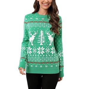 Caribous et sapin géant – Rennes,sapin – Pull Noël Femme