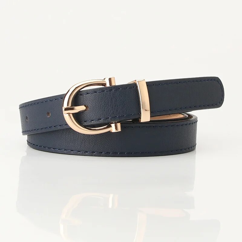 Ceinture beige en simili cuir uni boucle arrondie – Image 6