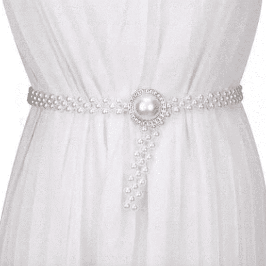 Ceinture bijou en perles réglable avec boucle en métal – Image 3