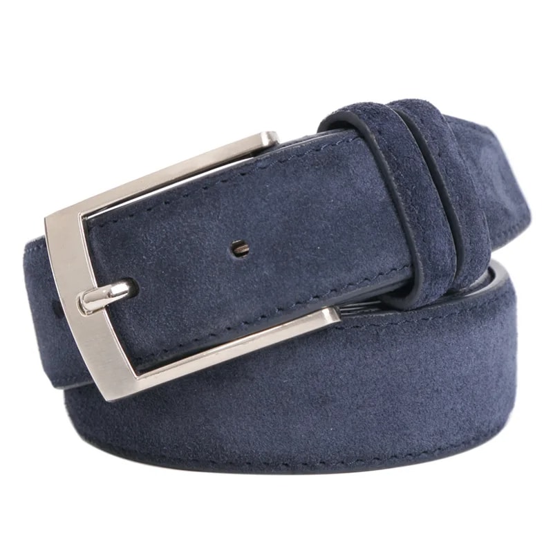 Ceinture Femme Bleu Marine en Simili Cuir Effet Velours – Image 2