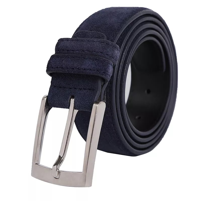 Ceinture Femme Bleu Marine en Simili Cuir Effet Velours – Image 3