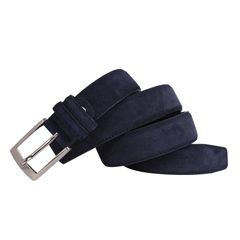 Ceinture Femme Bleu Marine en Simili Cuir Effet Velours – Image 4