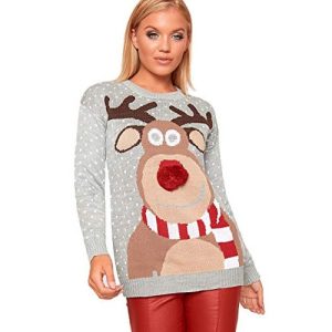 Celui du Film – Renne, Pompon & Britannique – Pull Noël Femme