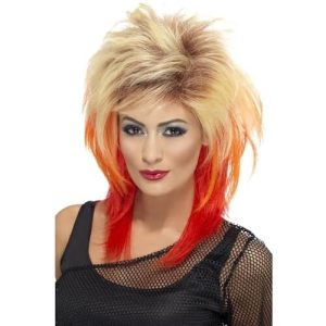 Debbie – Perruque Femme Cindy Lauper Blonde & Rouge – Coupe Rock