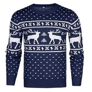 Éclat de Rire – Pull avec Cerf Bleu – Pull de Noël Homme