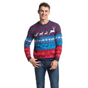 Familiale – Renne, Faon et Bonhommes de Neige – Pull de Noël