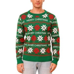 Flocons Folie – Pull Vert Cocon Hivernal – Pull de Noël Unisexe