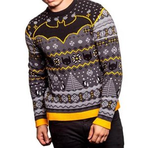 Gotham Knight – Blason, Masque et Pingouin – Pull de Noël Batman