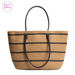 Grand Sac en Paille Style Cabas