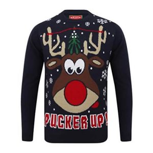 Grimace de Rodolphe – Marine – Pull de Noël pour Homme