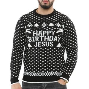 Joyeux Père Noël Déshabillé – Pull en Noir – Pull de Noël pour Homme
