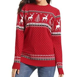 La Simplicité de Noël – Sapins et Rennes – Pull Moche pour Femme