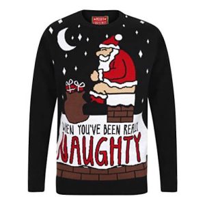 Le Secret pour Passer par la Cheminée – Pull de Noël Moche Noir