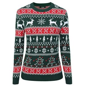 Magie Floconneuse – Pull de Noël Blanc avec Renne – Pull Festif pour Femme