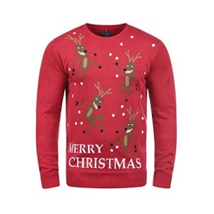 Merry Christmas – Rennes Vintage & Sexy – Pull Noël Homme – Rouge