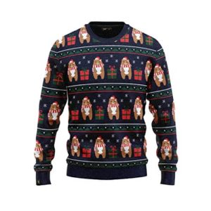 Ours écharpe sucre d&rsquo;orge – Lasagne, ours, bleu- Pull Noël Homme