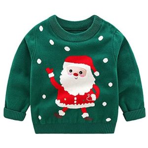 Petit Héros de Noël – Pull Tricoté Dessin Animé Jaune – Pull de Noël pour Enfant