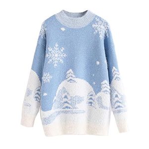Plénitude d&rsquo;Hiver – Flocons et Sapins – Pull de Noël Vintage