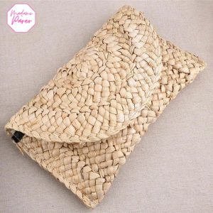 Portefeuille en Paille Tressée