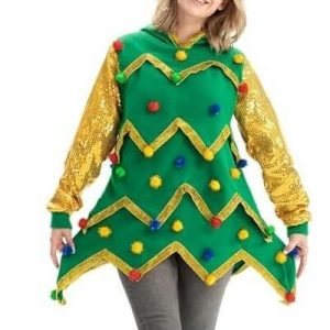 Vert Sapin – Arbre Scintillant – Pull Noël Femme