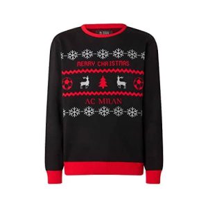Passion Rouge et Noir – AC Milan En Fête – Pull de Noël Officiel Unisexe