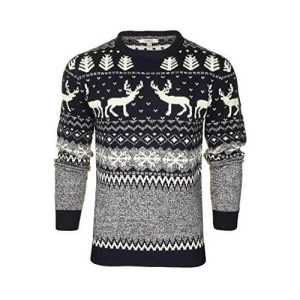 Rennes blancs – Forêt hivernale – Pull Noël Homme