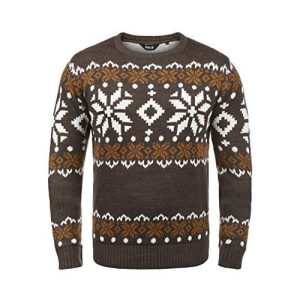 Renne norvégien lasagne- Pull lasagne, marron- Pull Noël Homme