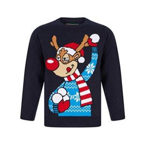 Rodolphe bataille – Rodolphe, boule de neige, noir – Pull de Noël Enfant / Bébé