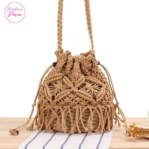 Sac de Plage Tissé à Franges