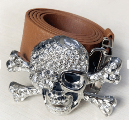 Ceinture en PU avec tête de mort pour hommes – Image 2